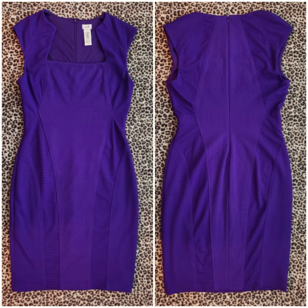 Cache Primary Solid Purple Structured Textured Fo… - image 1